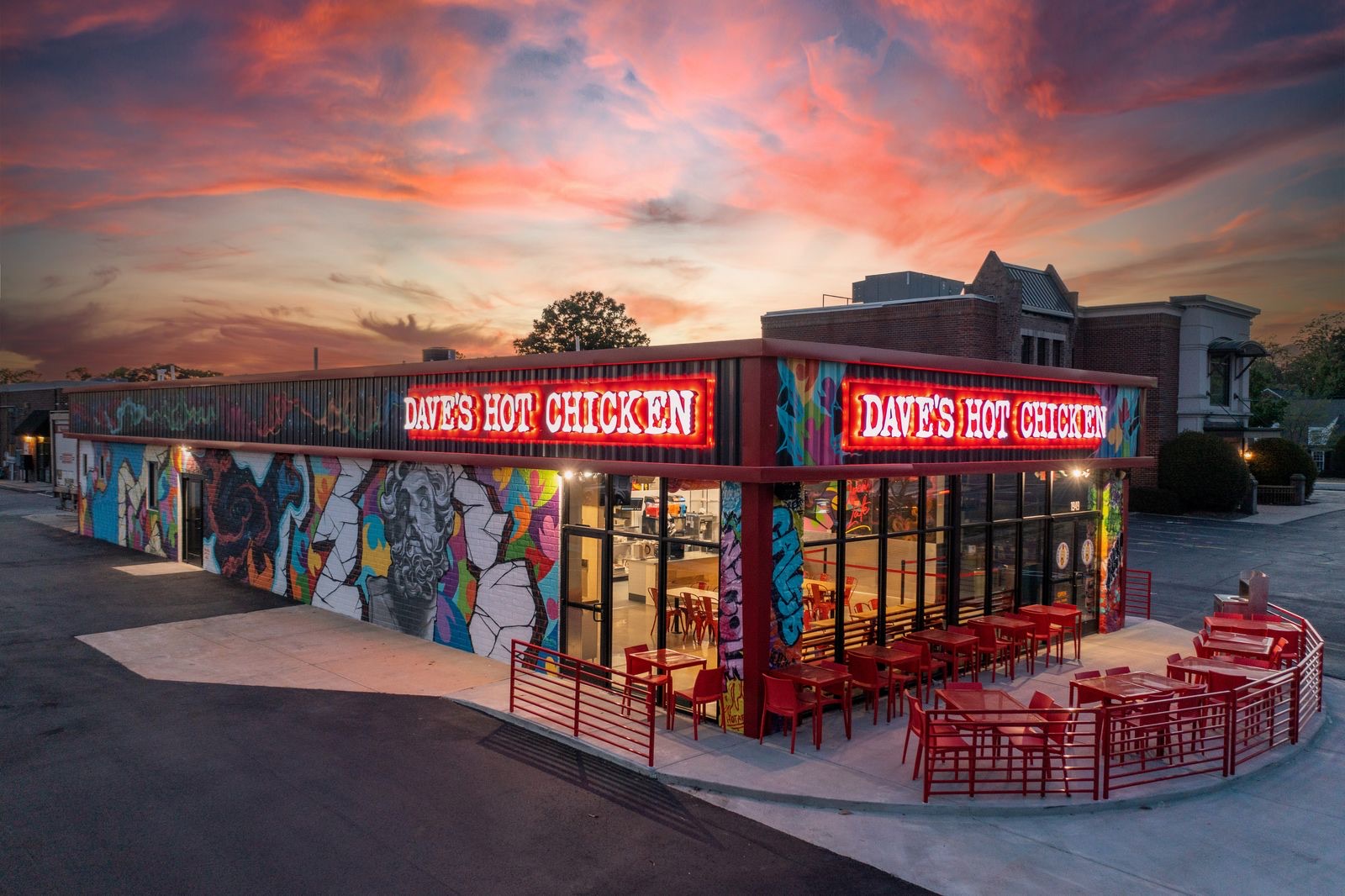 Dave's Hot Chicken signage, Greensboro, NC — fabrication